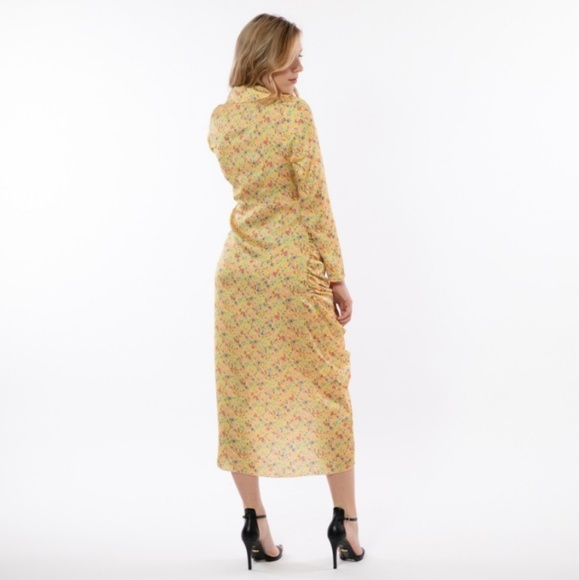 STEFANIA VAIDANI FLORAL MIDI DRESS YELLOW - Picture 5 of 8